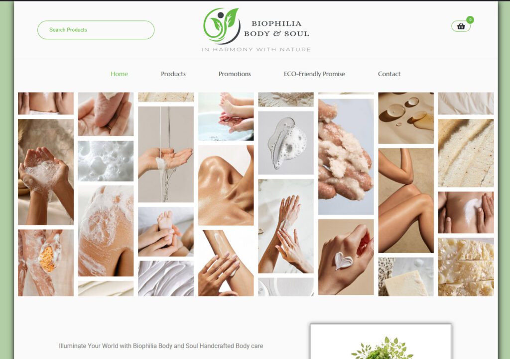 health products website design Strand